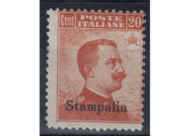 EGEO STAMPALIA 1917 20c arancio senza filigrana MNH**