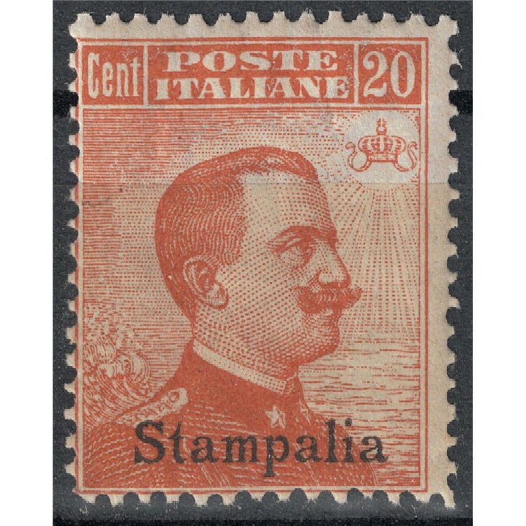 EGEO STAMPALIA 1922 20c arancio filigrana corona MNH**