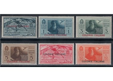 COLONIES GENERAL ISSUES 1932 Dante Alighieri (airmail) 6v MNH**