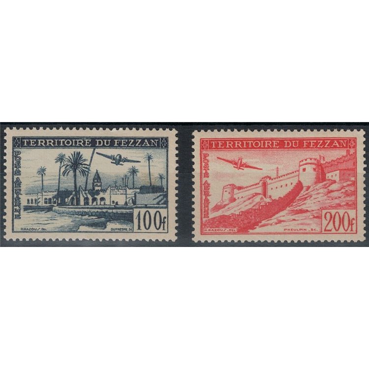 FEZZAN (FRENCH WEST) 1950 Airmail 2v MNH**
