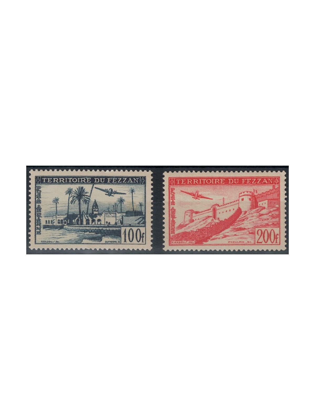 FEZZAN (OCC. FRANCESE) 1950 Posta Aerea 2v MNH**