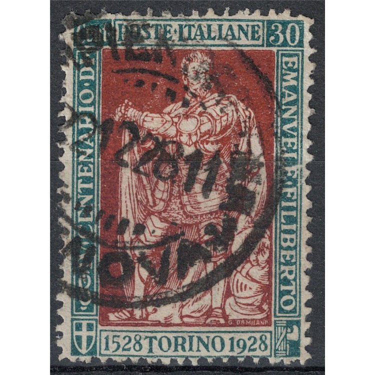ITALY KINGDOM 1928 Emanuele Filiberto 30c green and brown perforated 13½ us