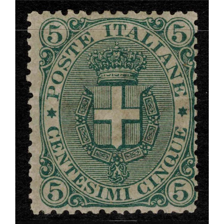 ITALIA REGNO 1891 Stemma 5c verde MH*