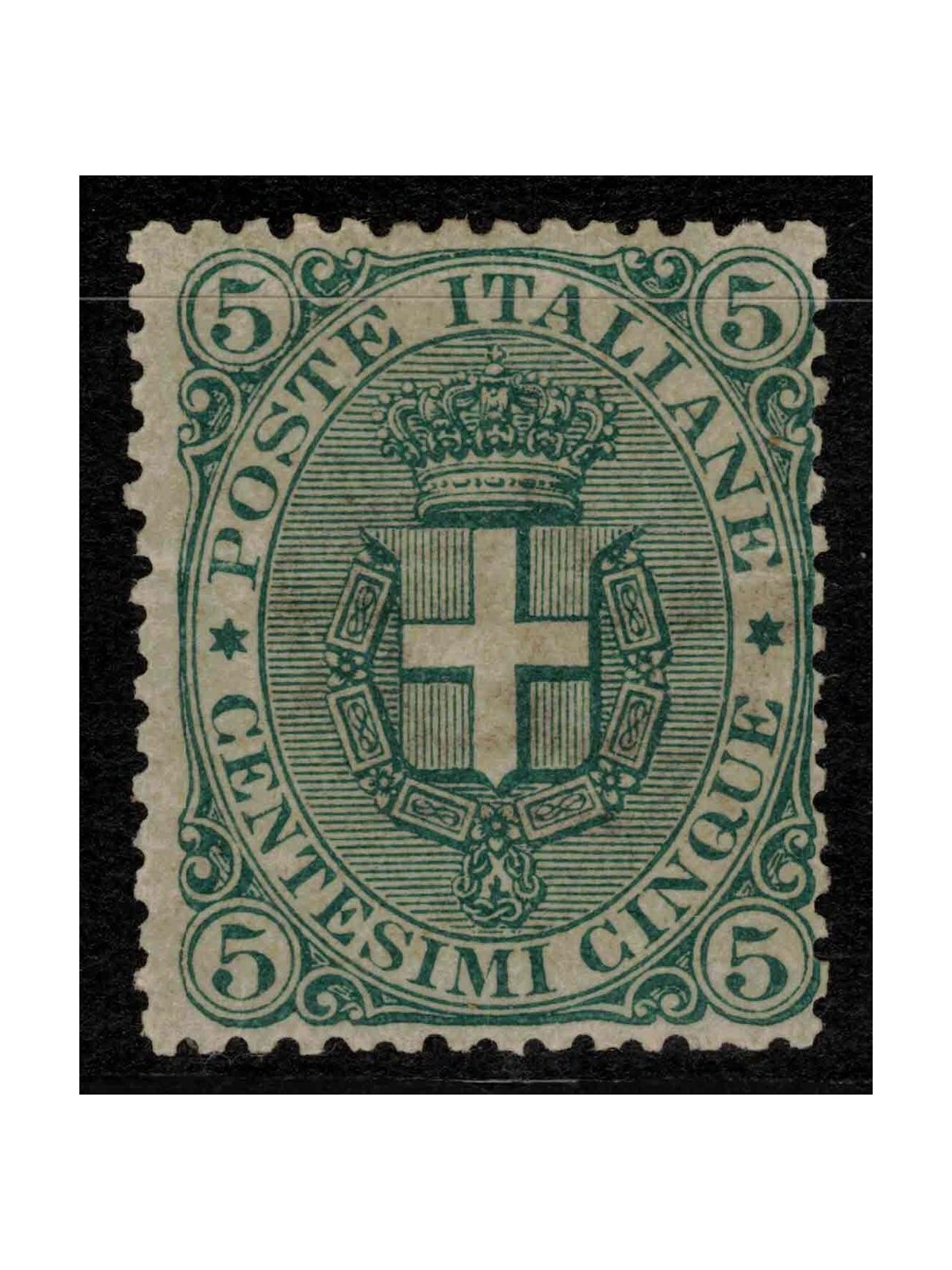 ITALY KINGDOM 1891 Coat of Arms 5c green MH*
