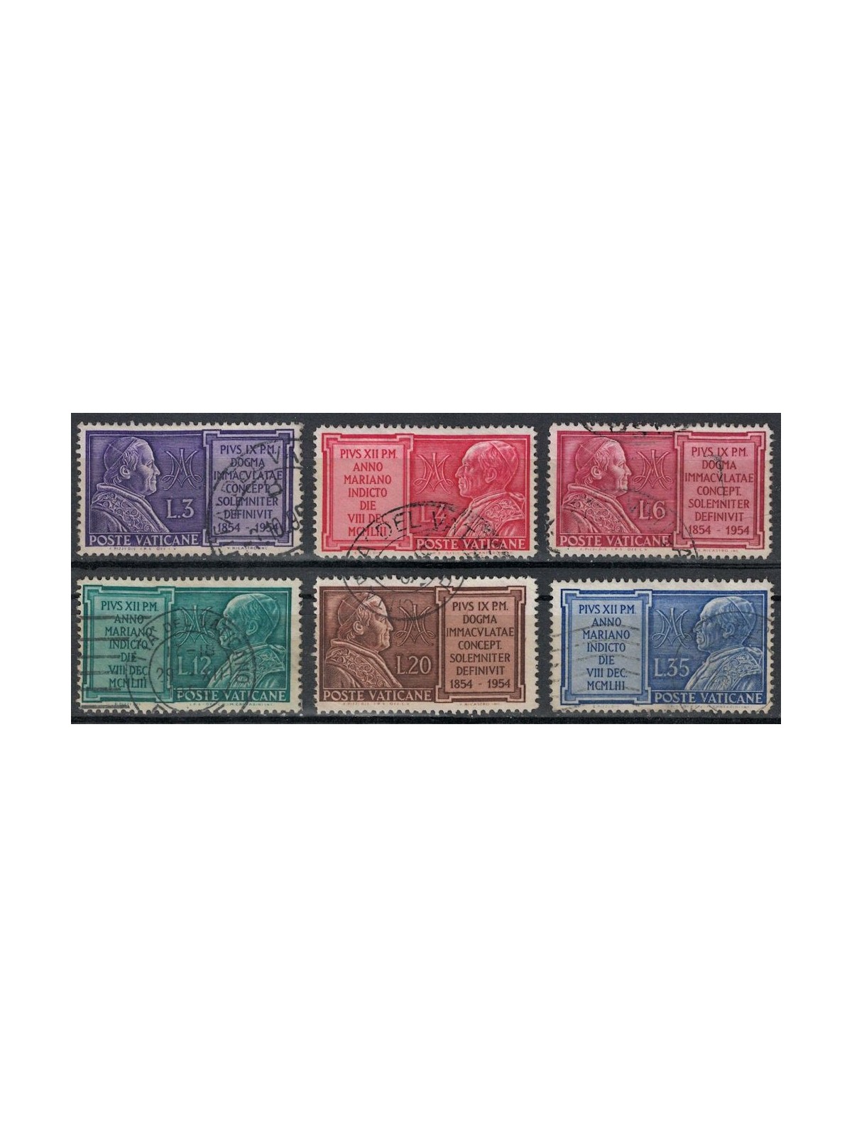VATICANO 1954 Anno Mariano 6v us