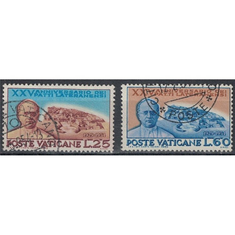 VATICANO 1954 Patti Lateranensi 2v us
