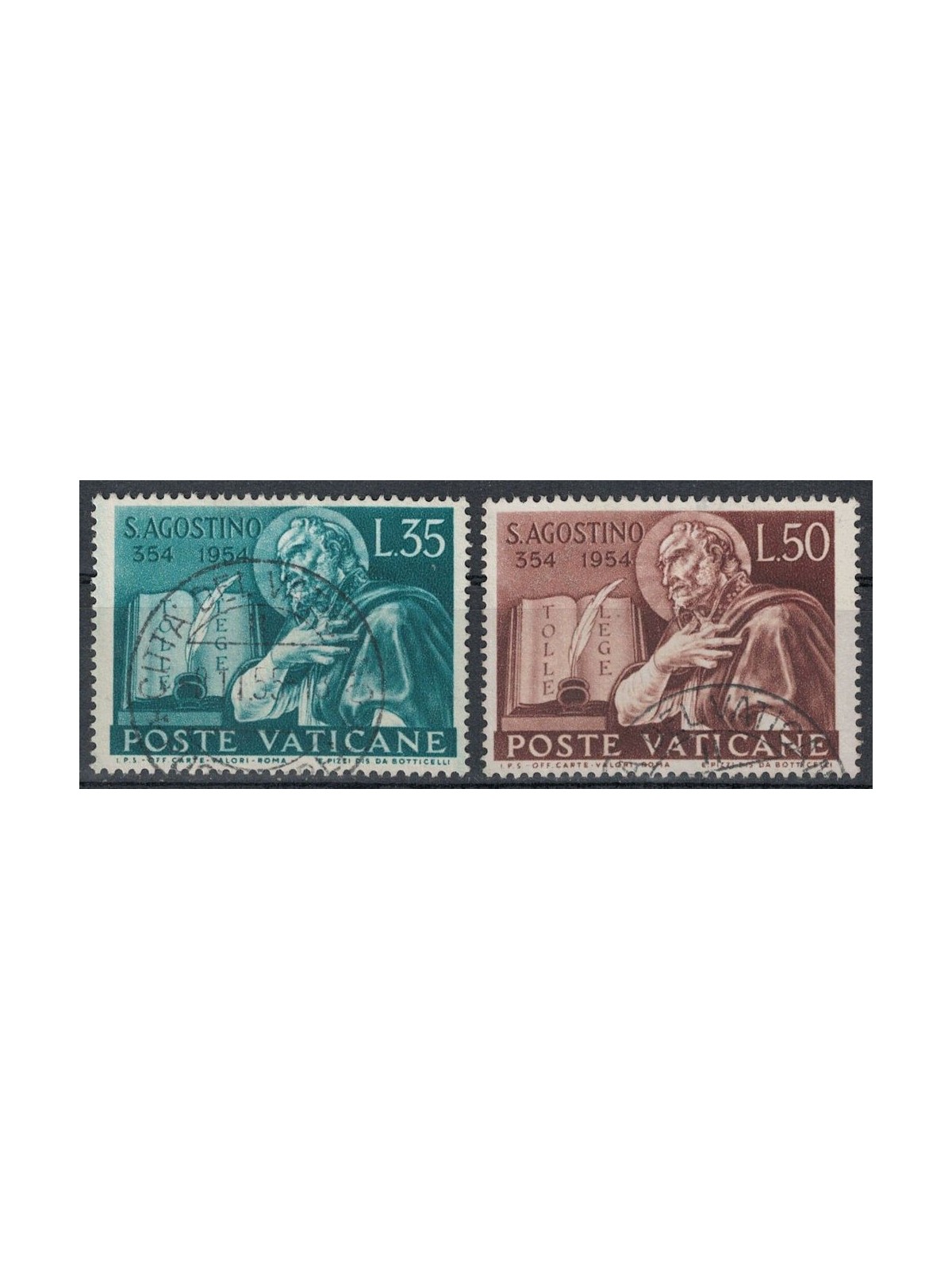 VATICAN 1954 St. Augustine 2v us