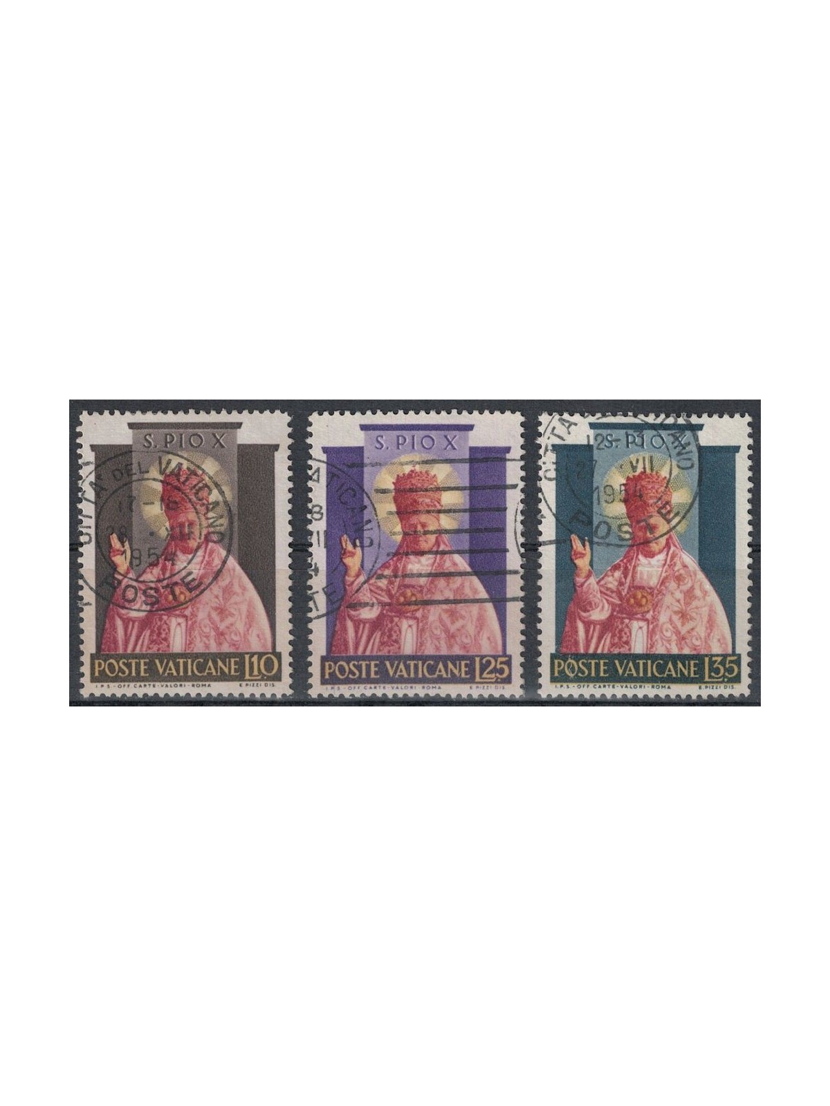 VATICAN 1954 Sanctification of Pius X 3v us