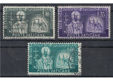 VATICAN 1955 San Boniface 3v us