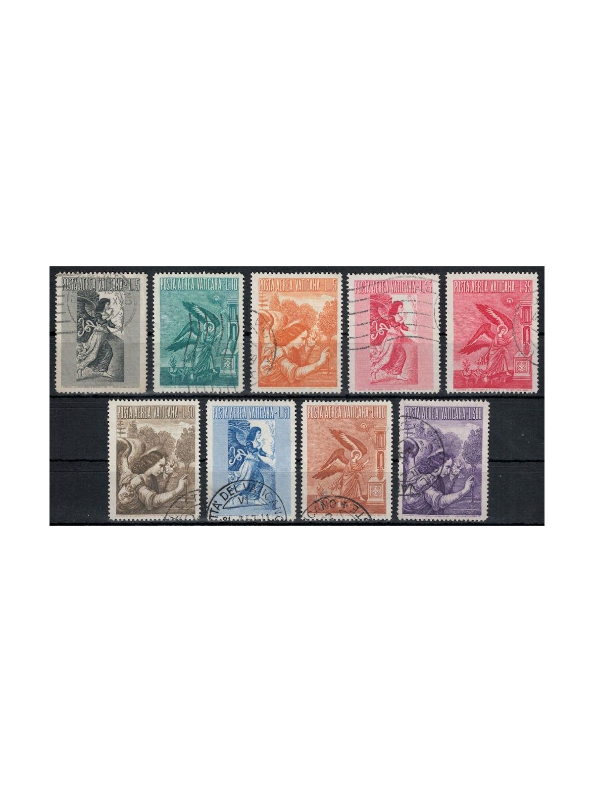 VATICAN 1956 Archangel Gabriel (airmail) 9v us