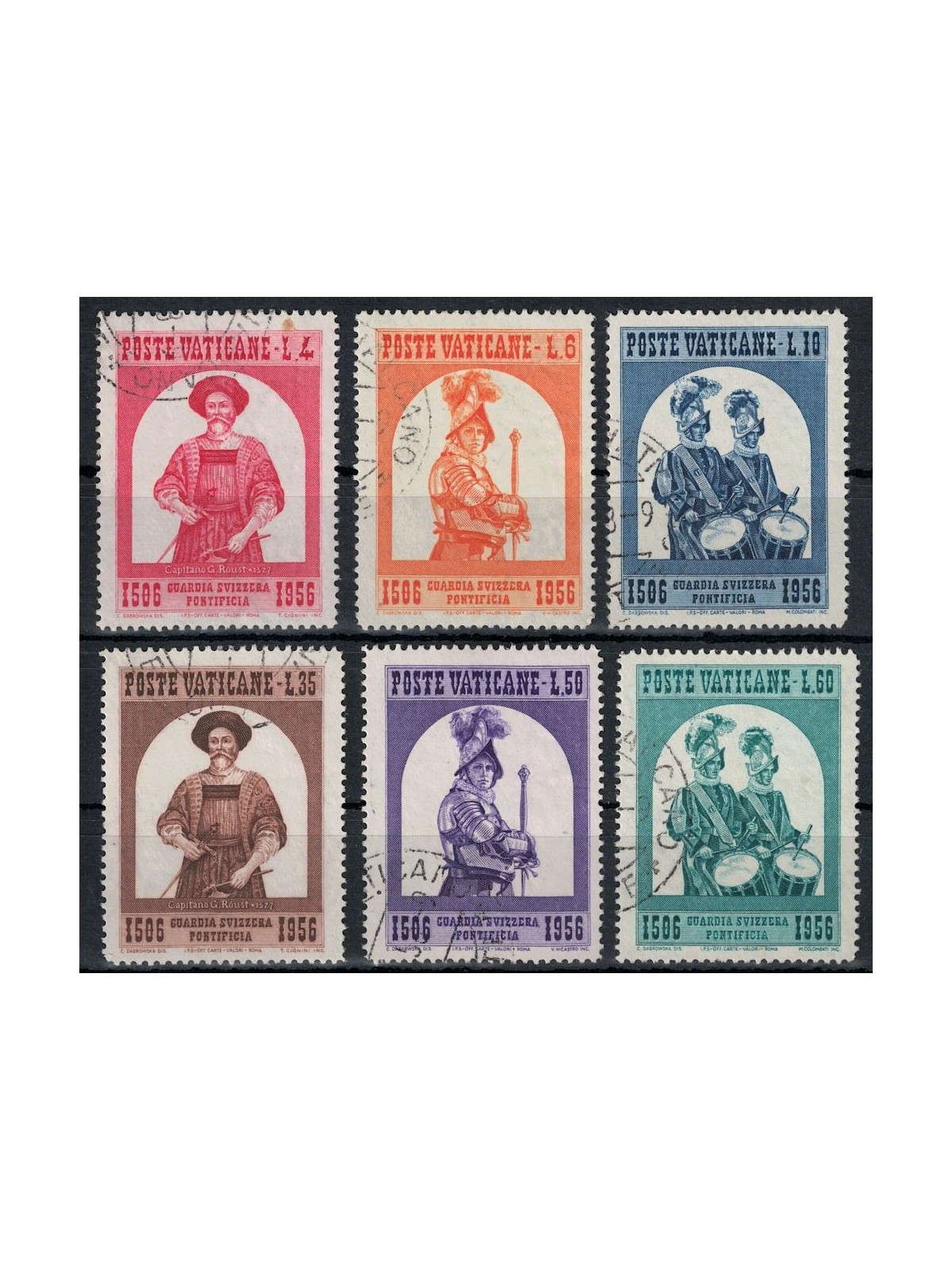 VATICAN 1956 Swiss Guard 6v us