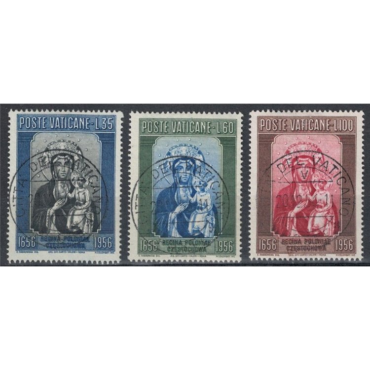 VATICANO 1956 Madonna Nera di Polonia 3v us