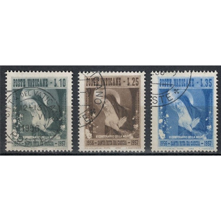 VATICAN 1956 Saint Rita of Cascia 3v us