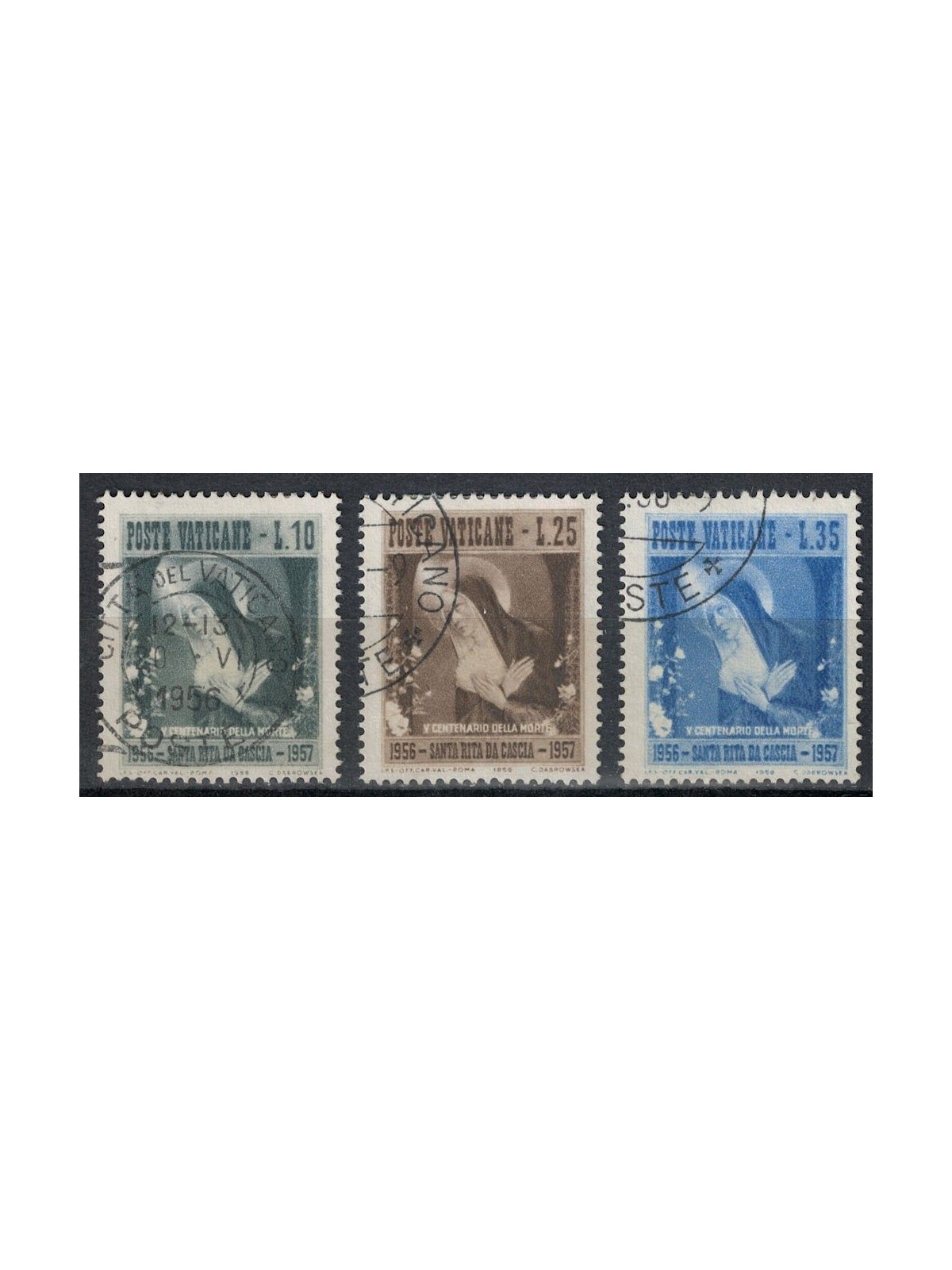 VATICANO 1956 Santa Rita da Cascia 3v us