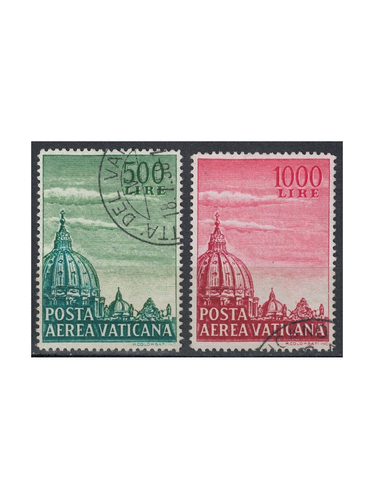 VATICANO 1958 Cupola di San Pietro (posta aerea) 2v us