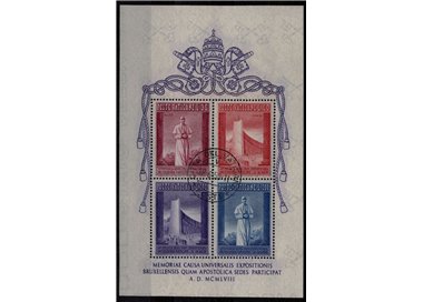 VATICAN 1958 Universal Exhibition of Brussels s/s us