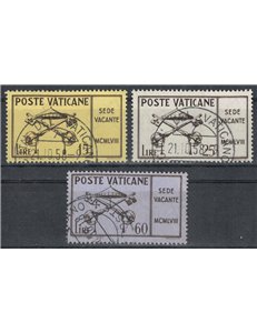 VATICANO 1958 Sede Vacante 3v us