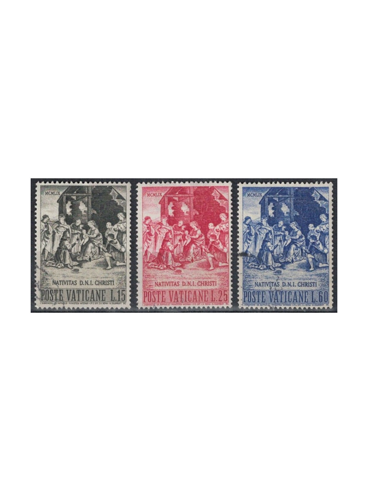 VATICAN 1959 Christmas 3v us