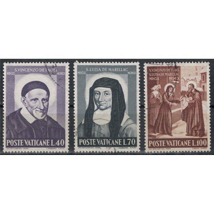 VATICANO 1960 San Vincenzo e Santa Luisa 3v us