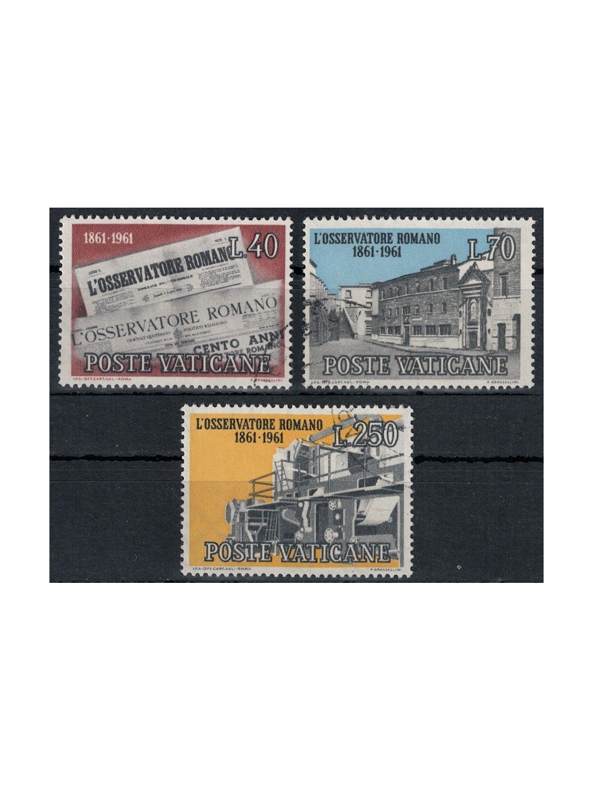 VATICANO 1961 Osservatore Romano 3v us