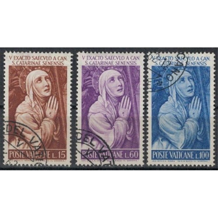 VATICAN 1962 Saint Catherine of Siena 3v us