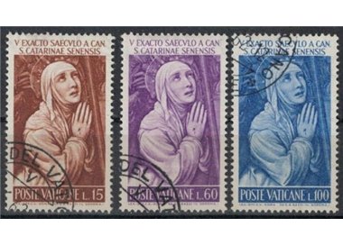 VATICAN 1962 Saint Catherine of Siena 3v us
