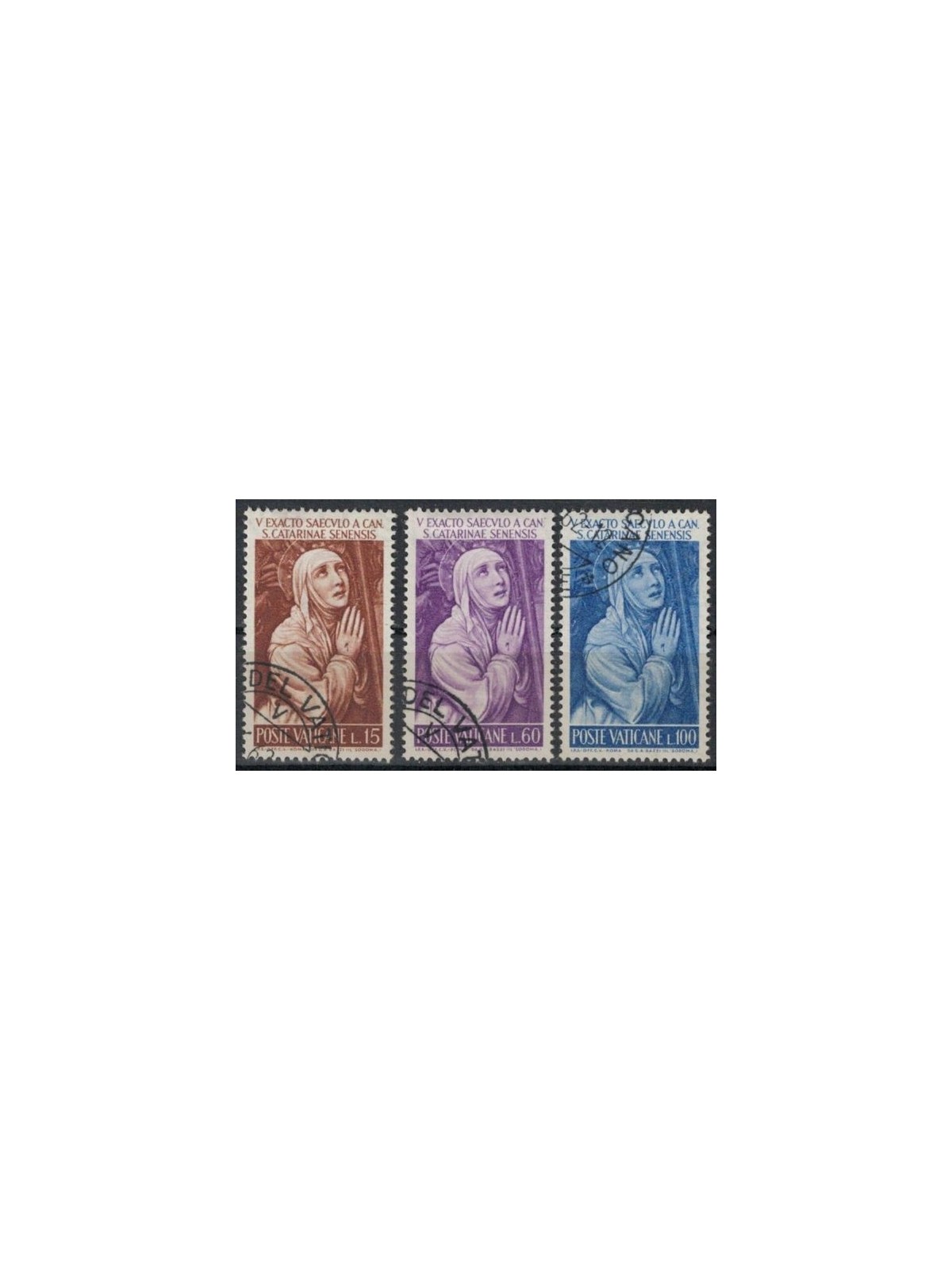 VATICAN 1962 Saint Catherine of Siena 3v us
