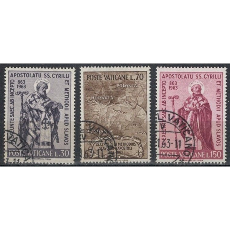 VATICAN 1963 Saints Cyril and Methodius 3v us