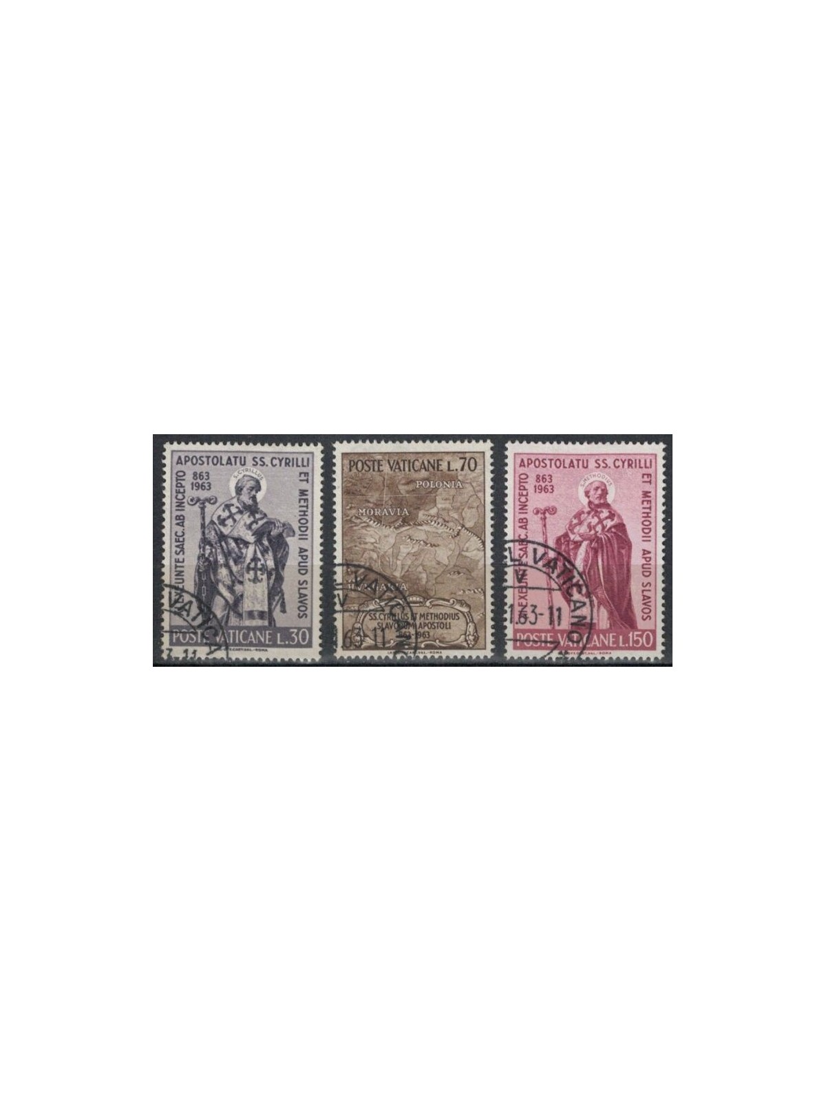 VATICANO 1963 Santi Cirillo e Metodio 3v us