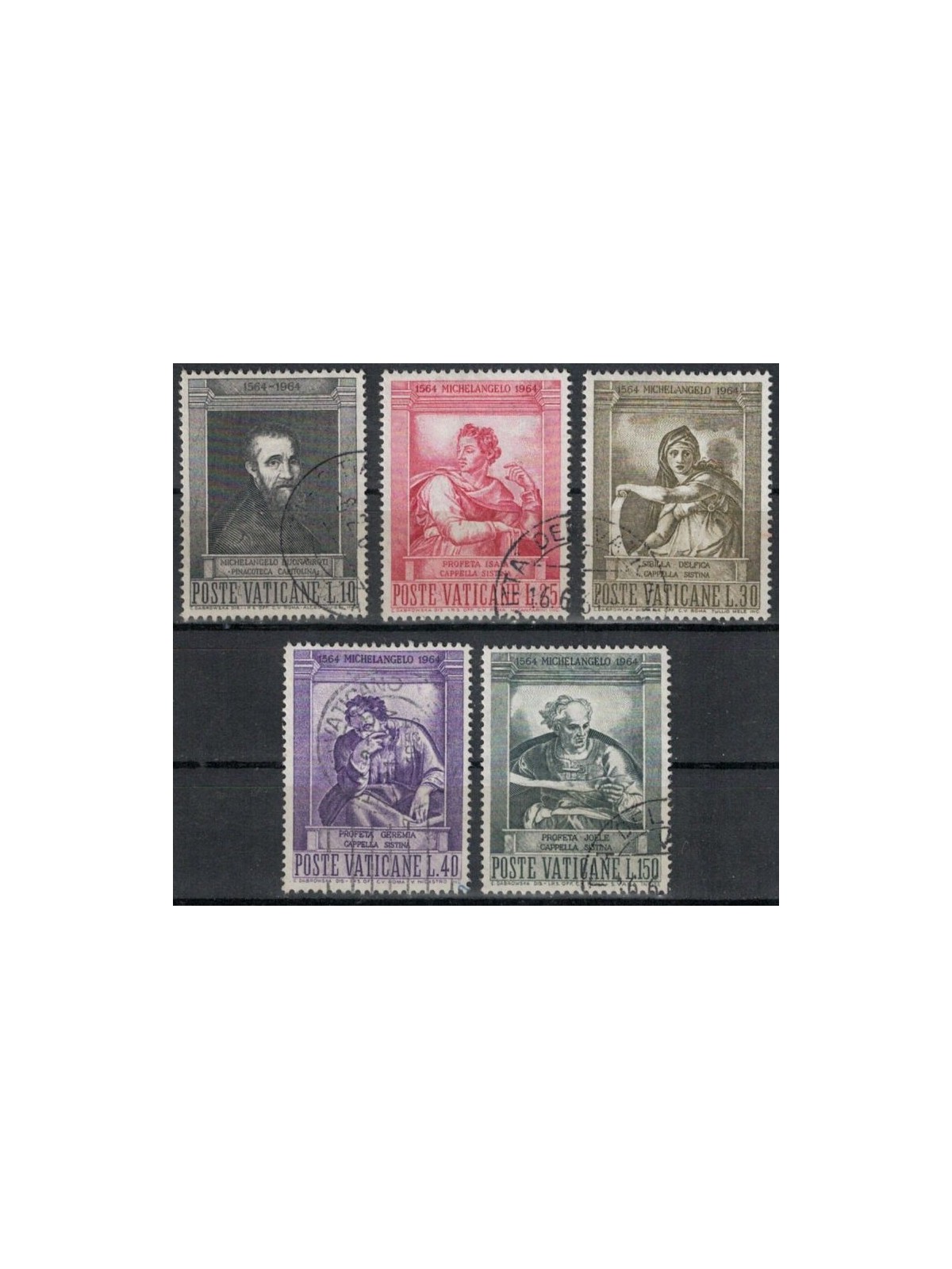 VATICAN 1964 Michelangelo Buonarroti 5v us