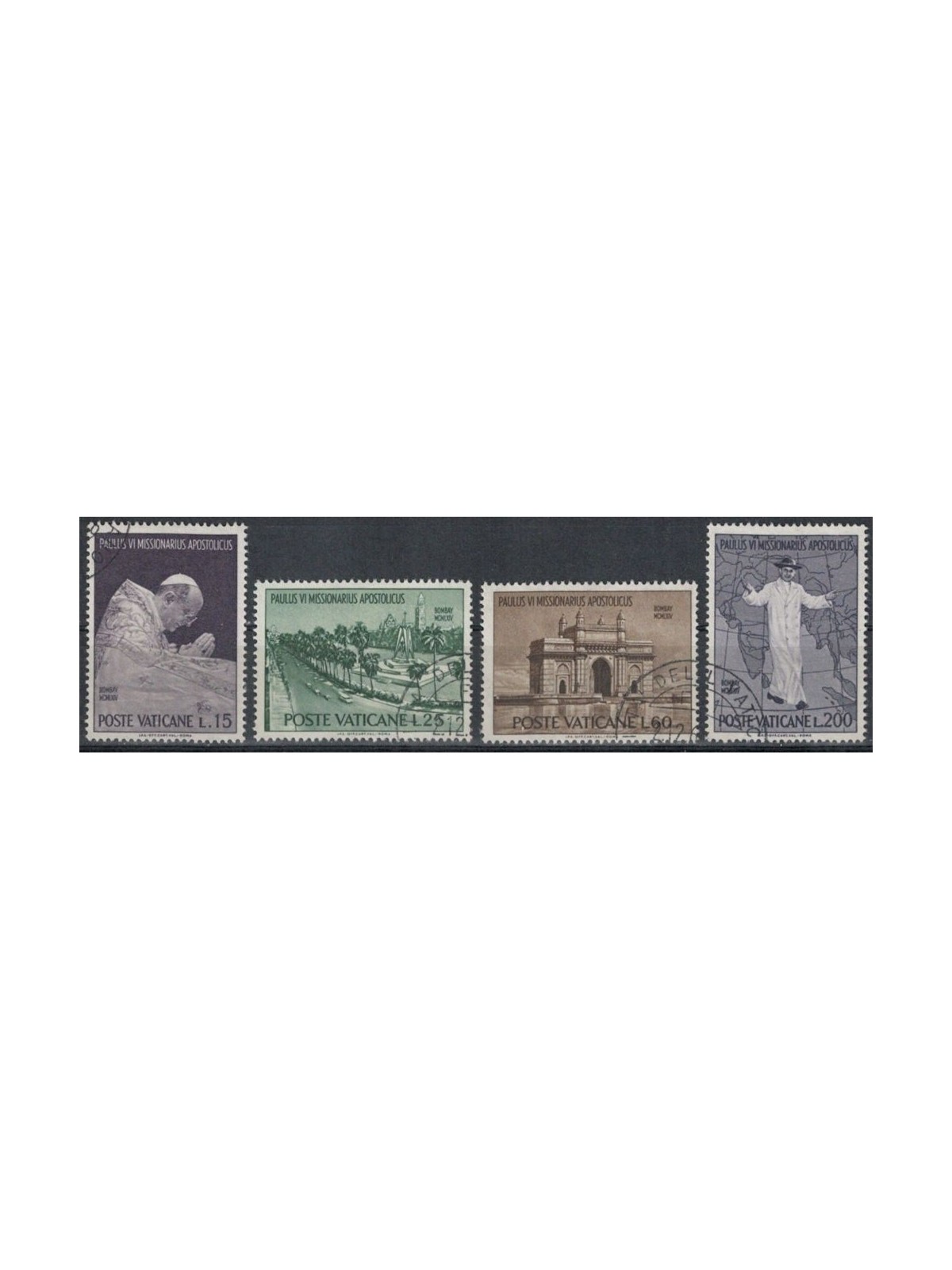 VATICAN 1964 Travels of Paul VI to India 4v us