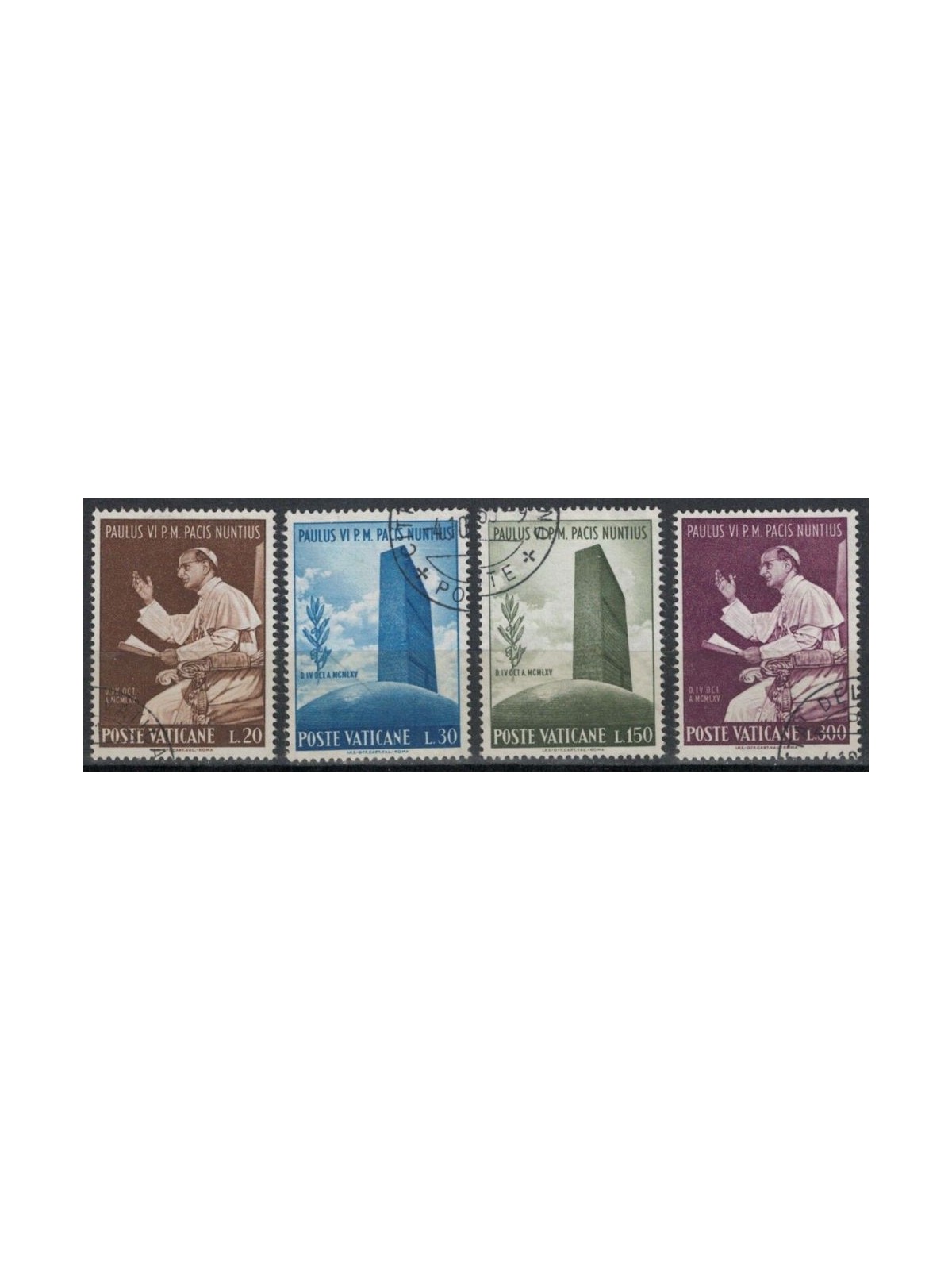 VATICANO 1965 Visita ONU 4v us