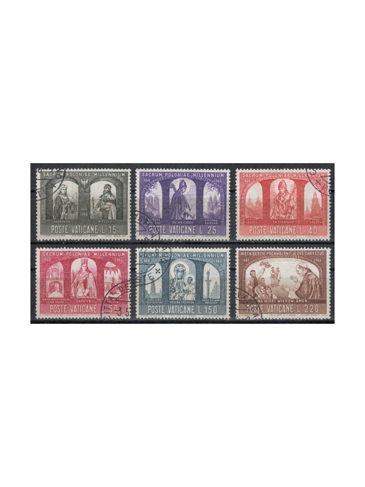 VATICANO 1966 Millenario cattolico 6v us
