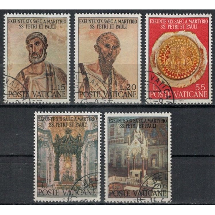 VATICAN 1967 Saints Peter and Paul 5v us