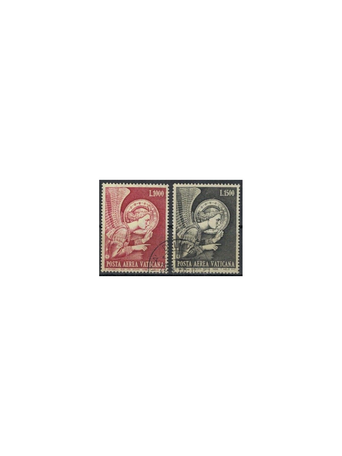 VATICAN 1968 Archangel Gabriel (airmail) 2v us