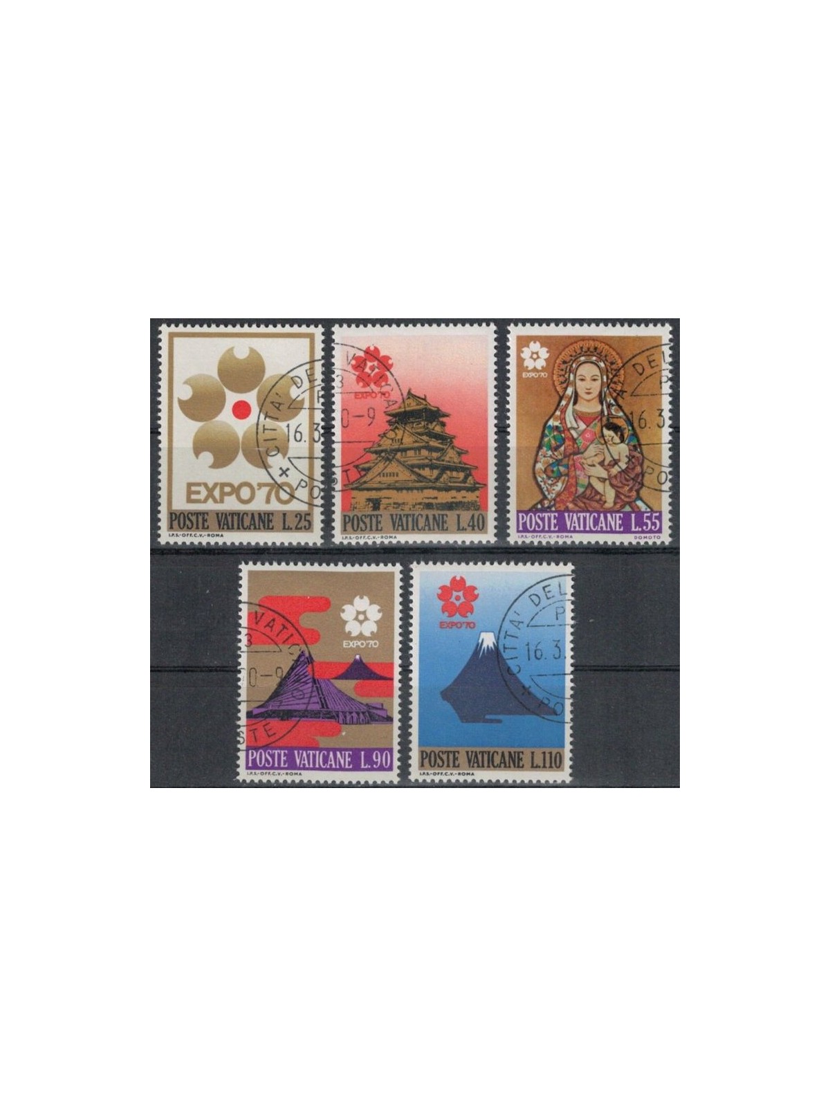 VATICANO 1970 Esposizione Universale di Osaka 5v us