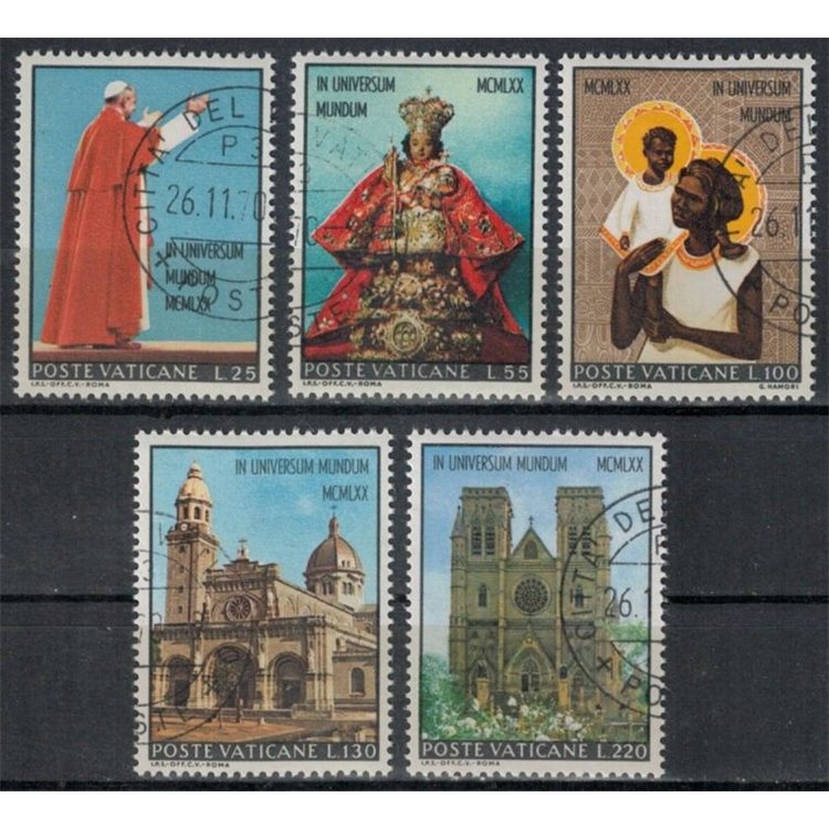 VATICANO 1970 Viaggio di Paolo VI in Asia e Oceania 5v us