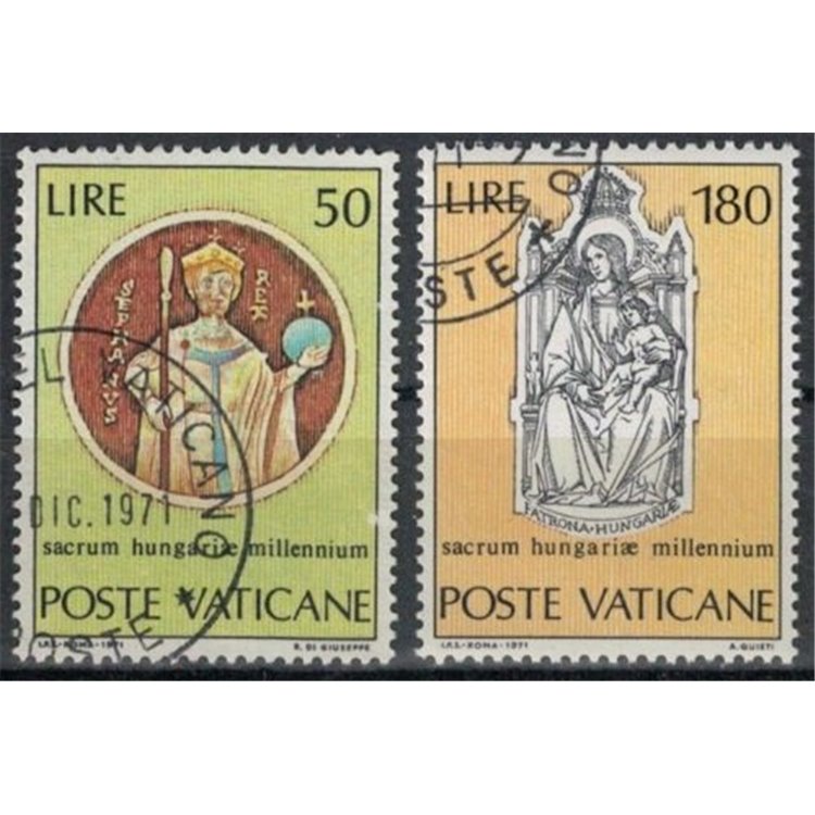 VATICANO 1971 Millennio di Santo Stefano 2v us