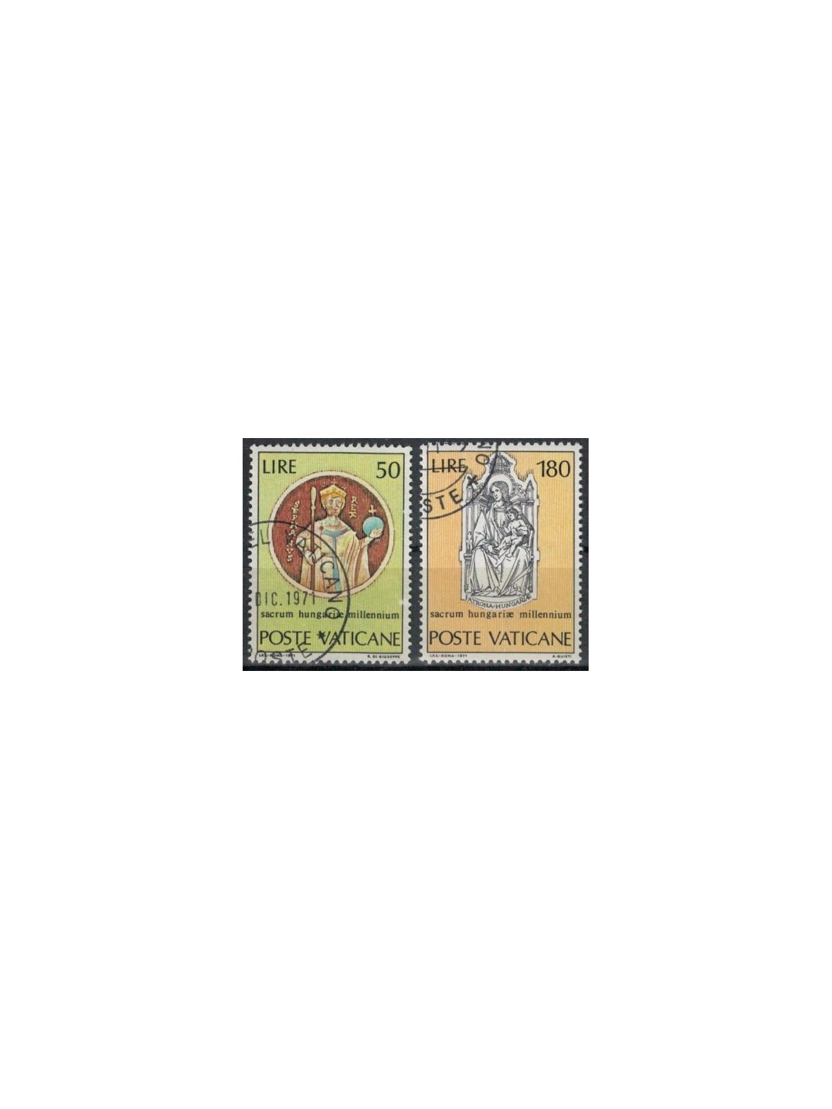 VATICAN 1971 Millennium of St. Stephen 2v us