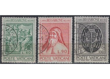VATICAN 1972 Cardinal Bessarion 3v us