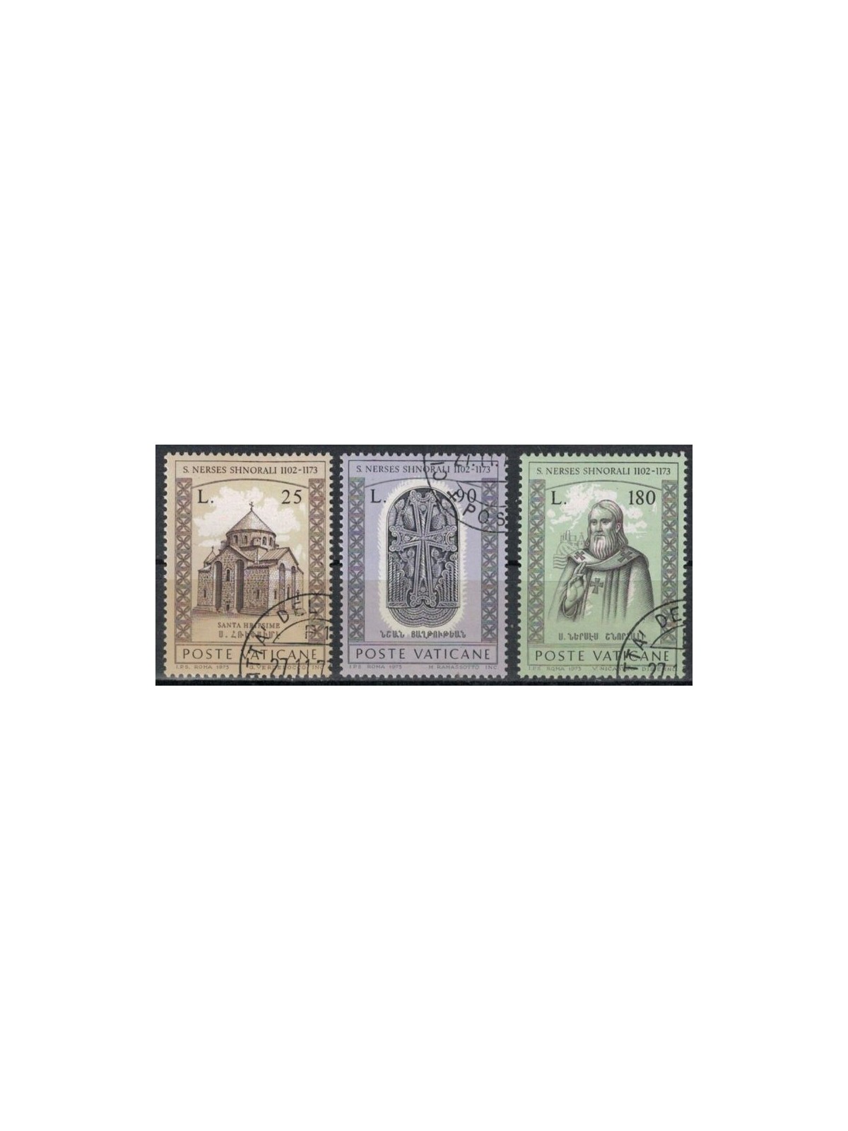 VATICAN 1973 Saint Narses Shnorali 3v us