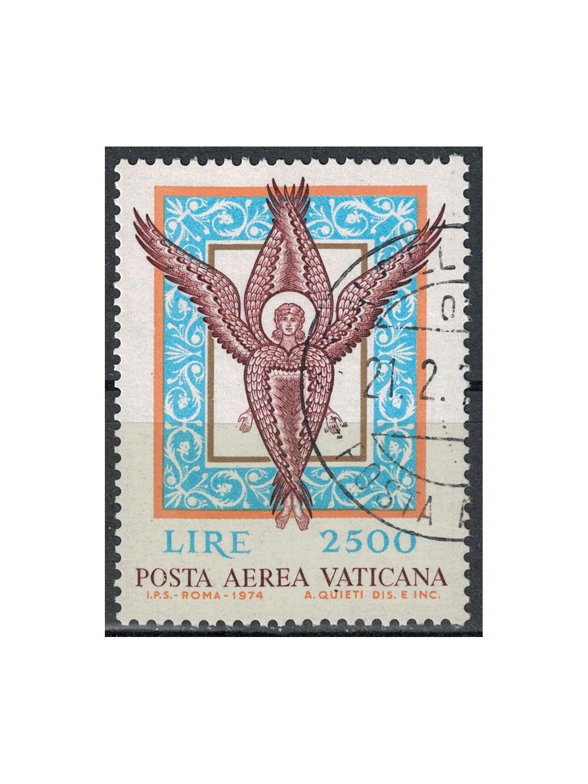 VATICAN 1974 Angel (airmail) us