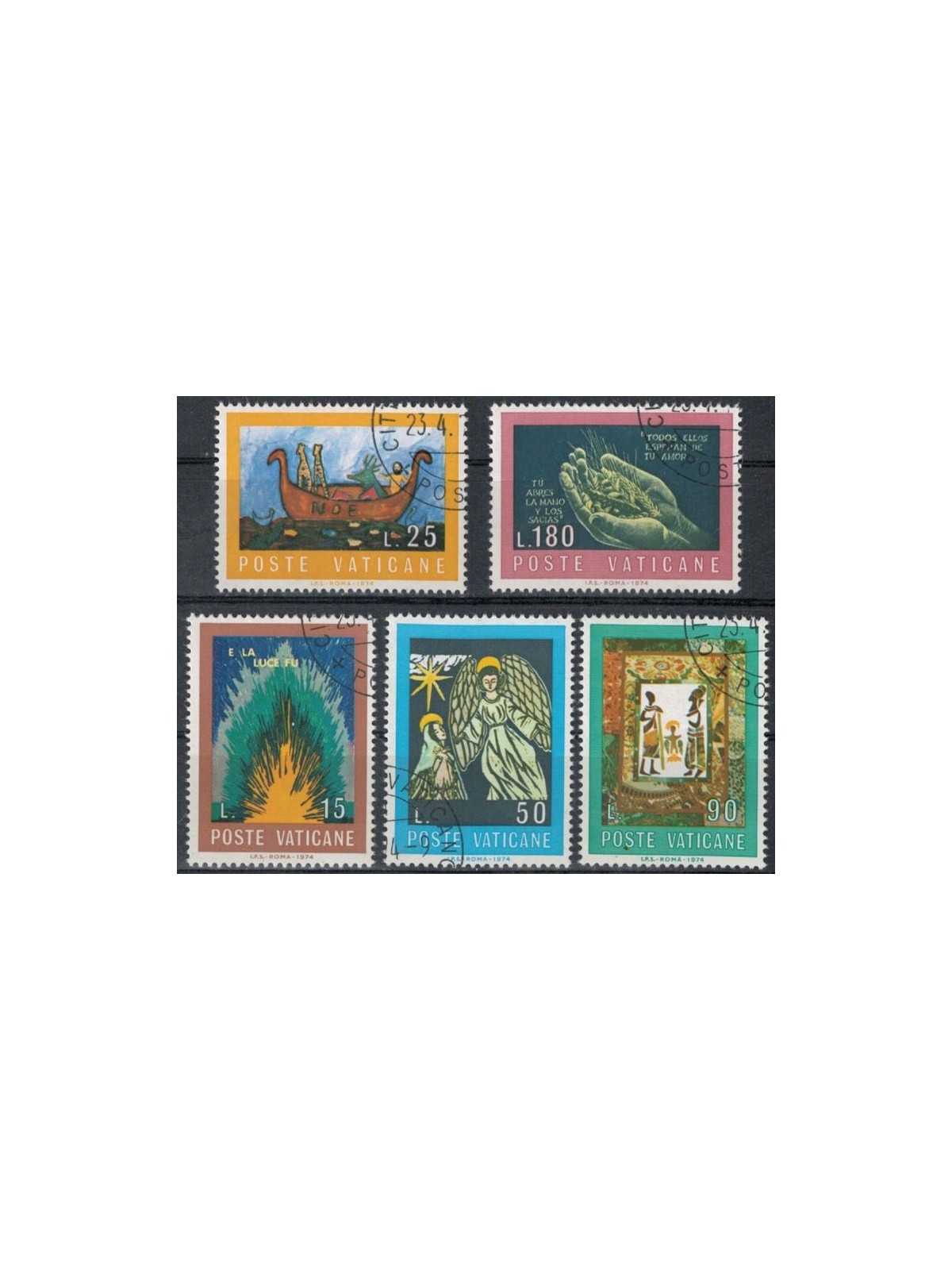 VATICAN 1974 Art Competition on the Bible 5v us