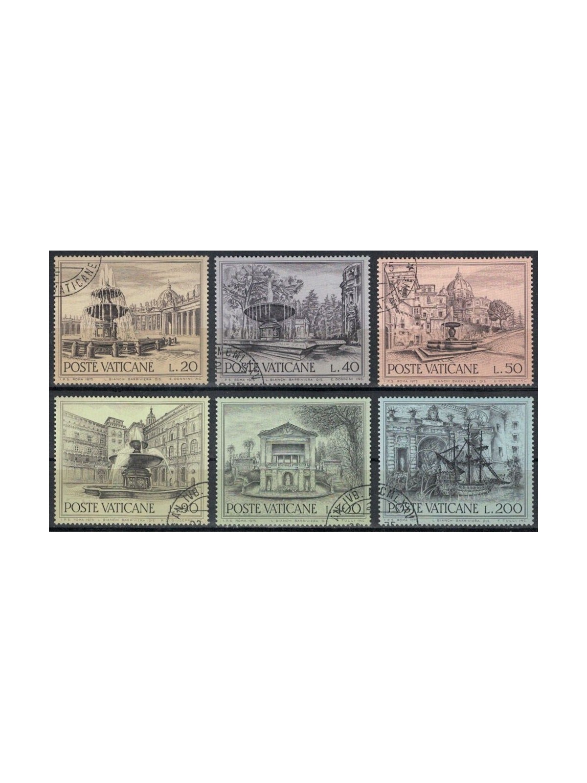 VATICAN 1975 Architectural Heritage 6v us