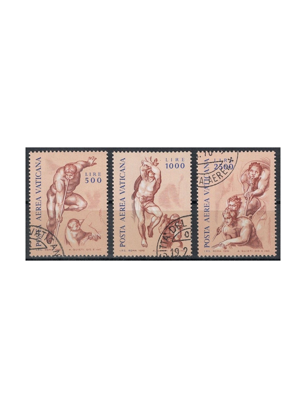 VATICANO 1976 Angeli (posta aerea) 3v us