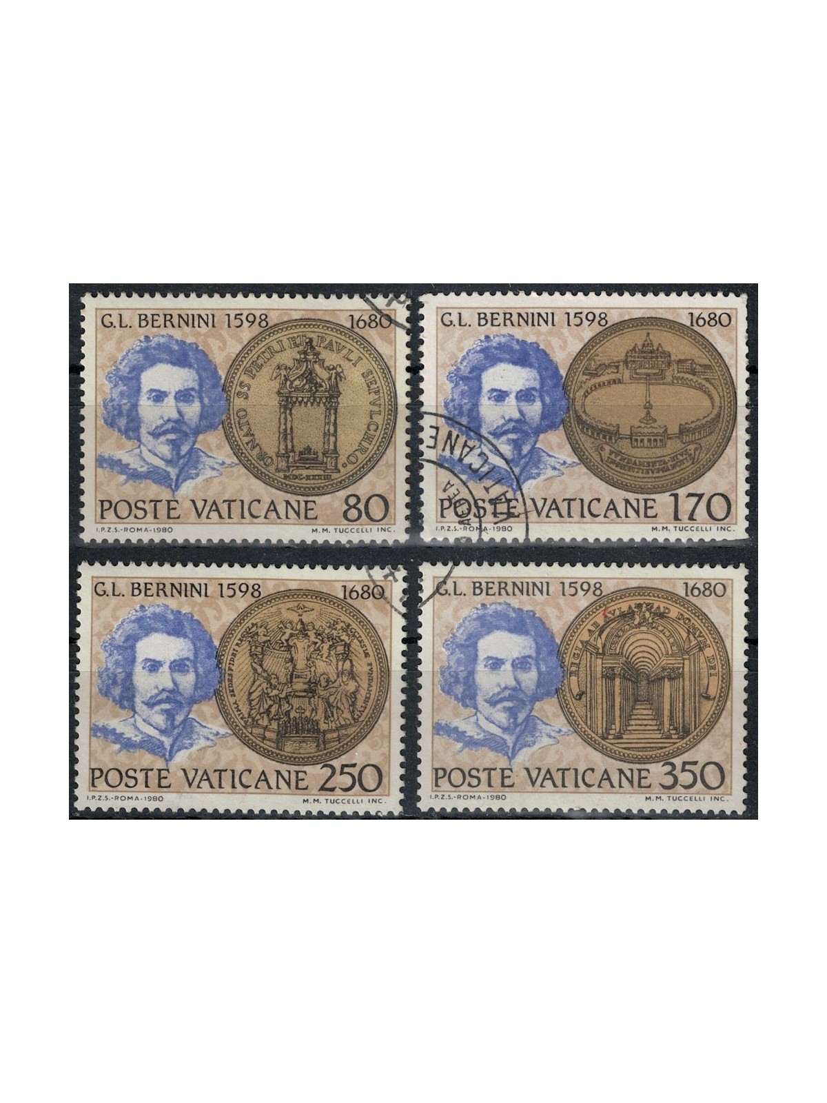 VATICANO 1980 Gian Lorenzo Bernini 4v us