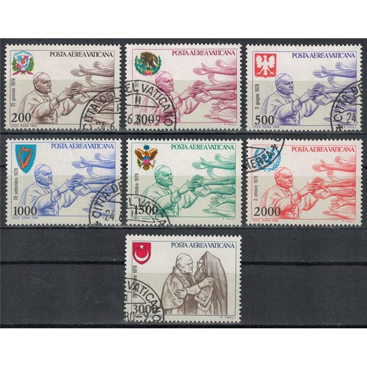 VATICAN 1980 Travels of John Paul II 7v us