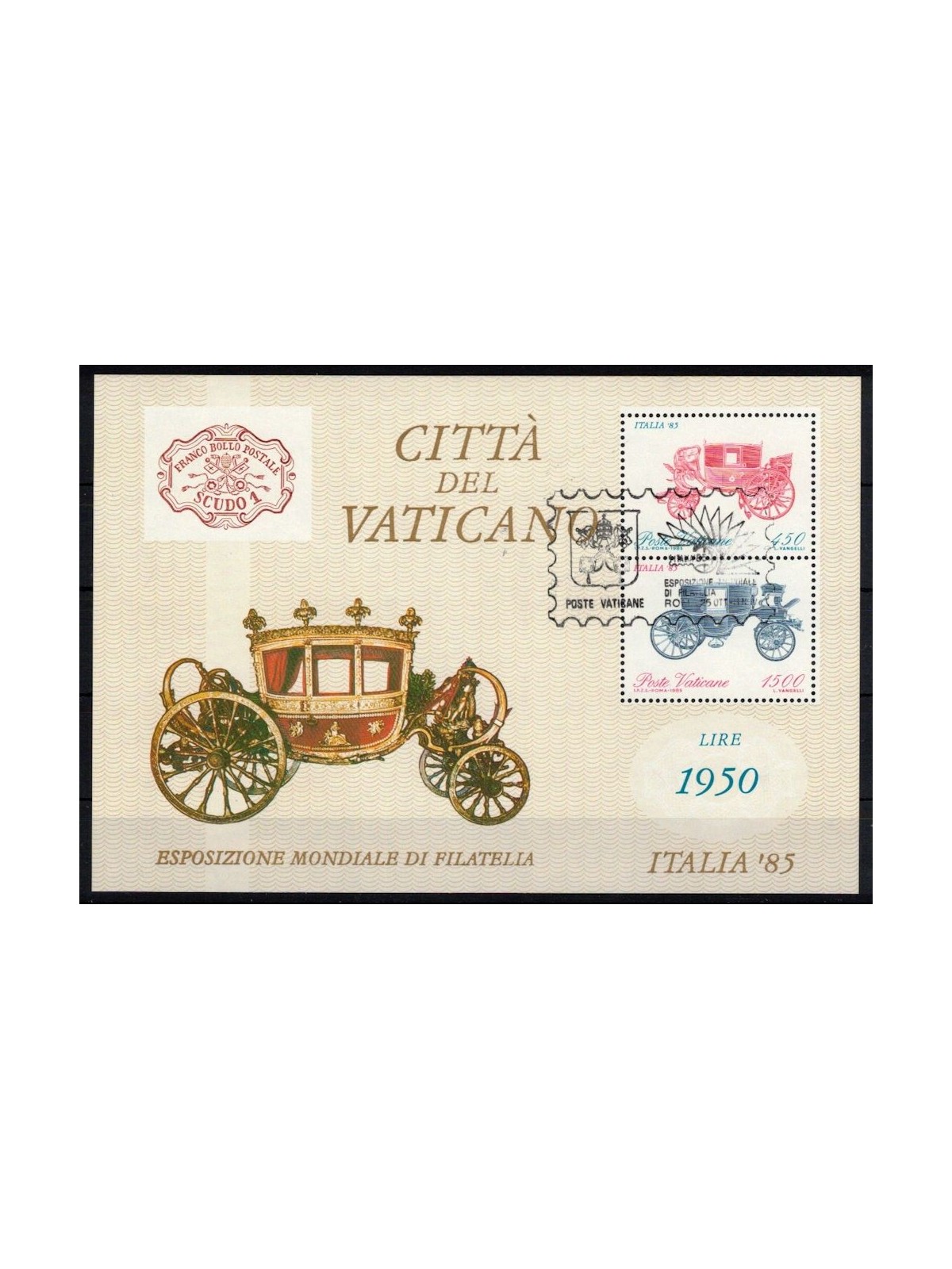 VATICAN 1985 Philatelic Exhibition s/s us