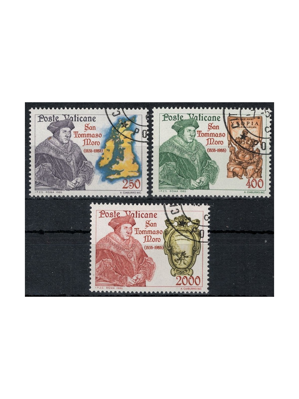 VATICANO 1985 San Tommaso Moro 3v us
