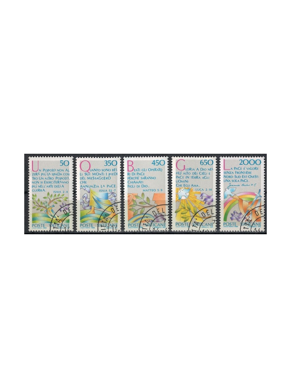 VATICAN 1986 Year of Peace 5v us